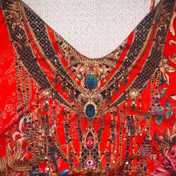 NWT Camilla Crystal V-Neck Red Wired One-piece And The Queen Wore Red - Picture 10 of 10